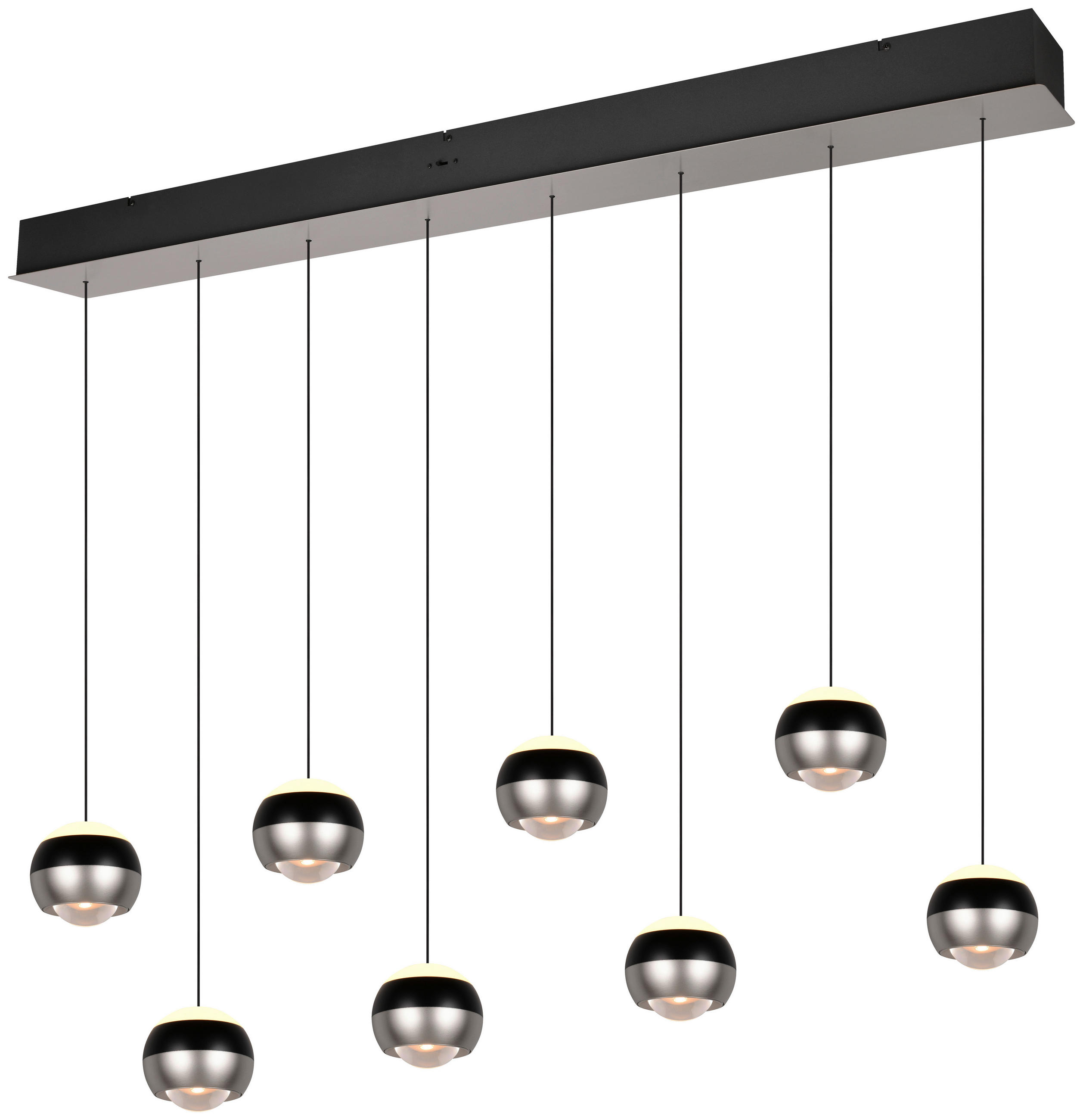 LED-HÄNGELEUCHTE 150/13/200 cm    - Schwarz/Nickelfarben, Design, Metall (150/13/200cm) - Trio Leuchten