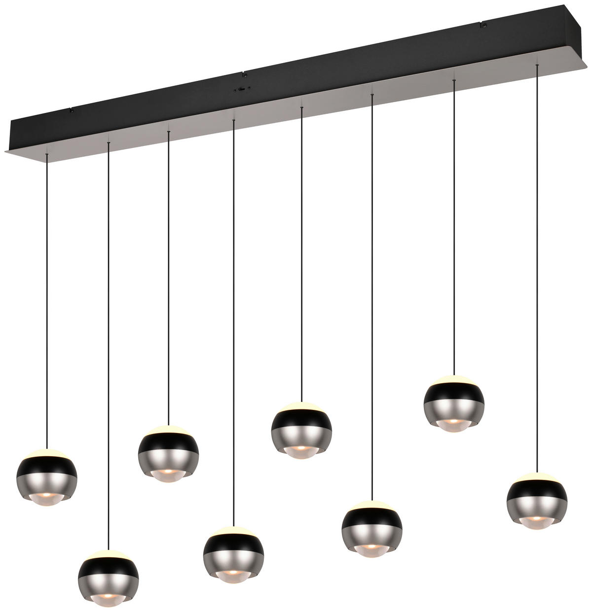 LED-HÄNGELEUCHTE 150/13/200 cm    - Schwarz/Nickelfarben, Design, Metall (150/13/200cm) - Trio Leuchten