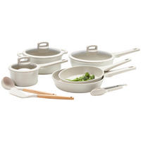 SET LONACA ZA KUHANJE  aluminij, čelik  8-dijelni   - bež/prozirno, Basics, staklo/drvo - Homeware Profession.