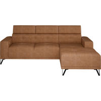 ECKSOFA Rostfarben Chenille  - Rostfarben/Schwarz, KONVENTIONELL, Textil/Metall (264/178cm) - Hom`in