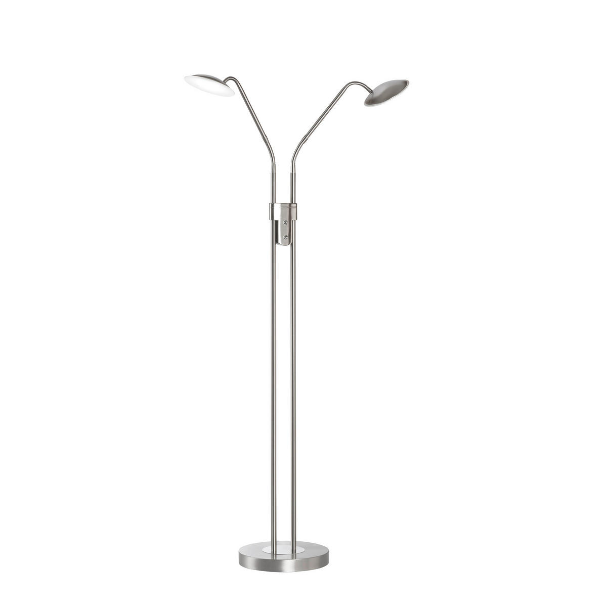 LED-GOLVLAMPA Tallri    - nickelfärgad, Klassisk, metall (135cm) - Fischer & Honsel