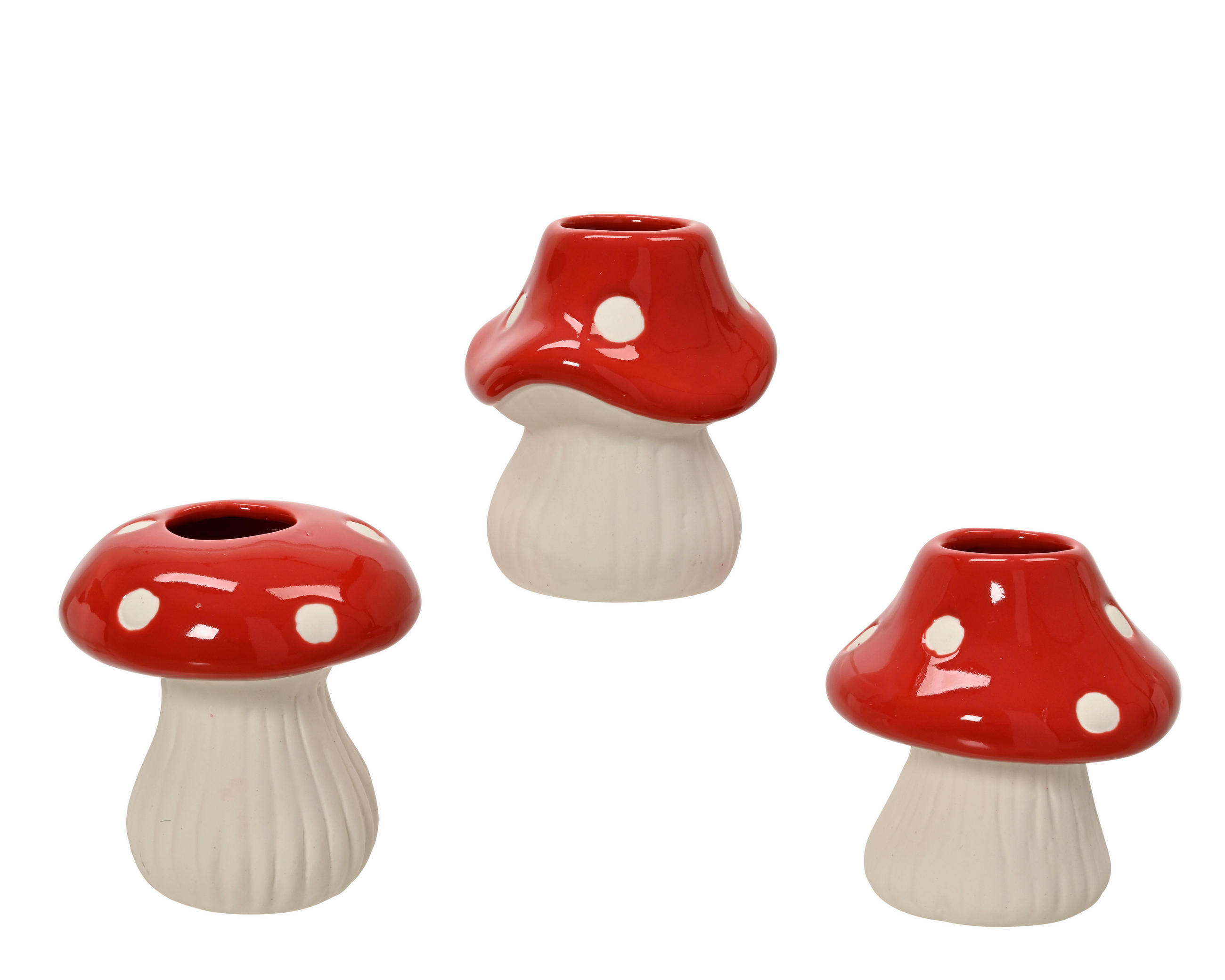 DEKOPILZ - Rot/Weiß, LIFESTYLE, Keramik (7/7/7.5cm)