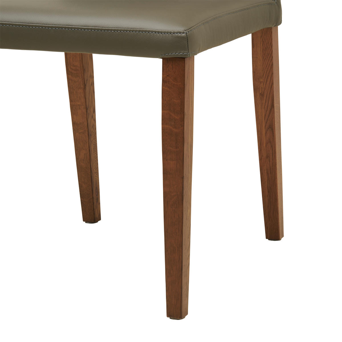 STUHL Echtleder Anthrazit  - Anthrazit/Walnussfarben, MODERN, Leder (47,5/87/57,5cm) - Livetastic