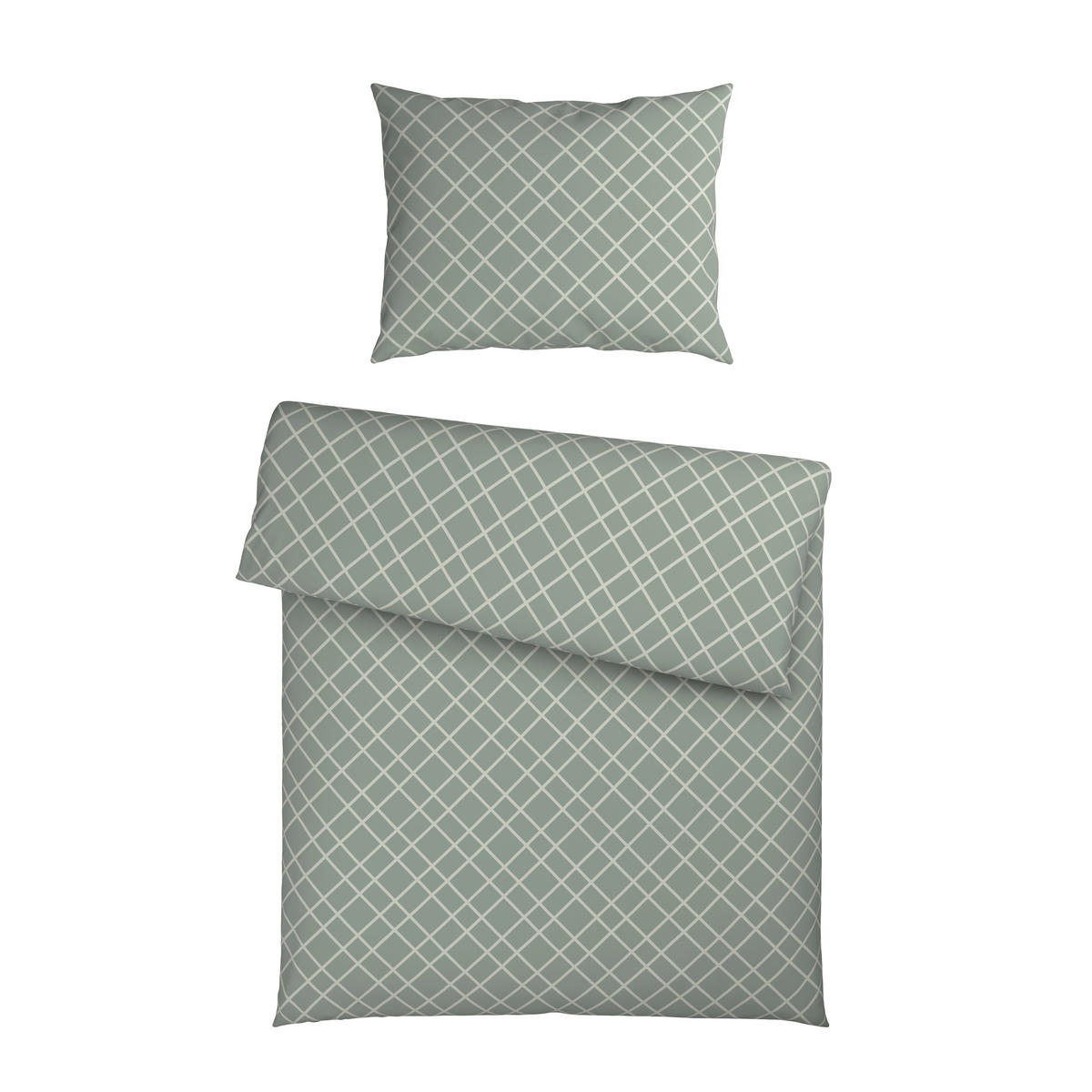 BETTWÄSCHESET Flanell 160/210 cm  65 cm/100 cm  - Grün, Konventionell, Textil (160/210cm) - Esposa