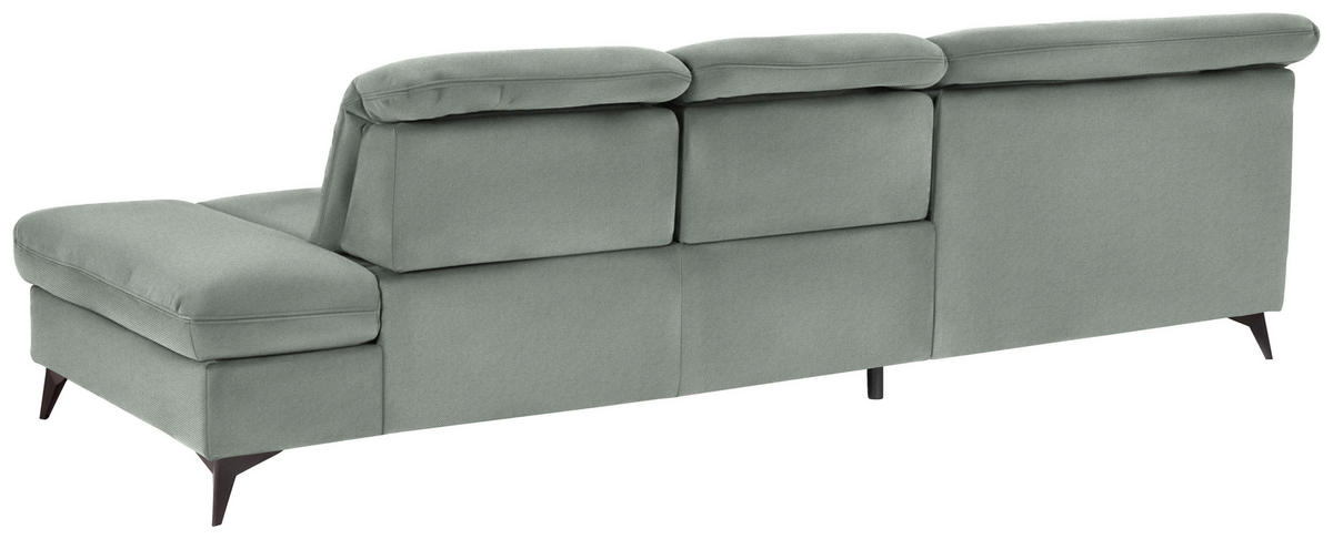 ECKSOFA Chenille Hellgrau  - Hellgrau/Schwarz, Design, Textil/Metall (198/288cm) - Beldomo Style