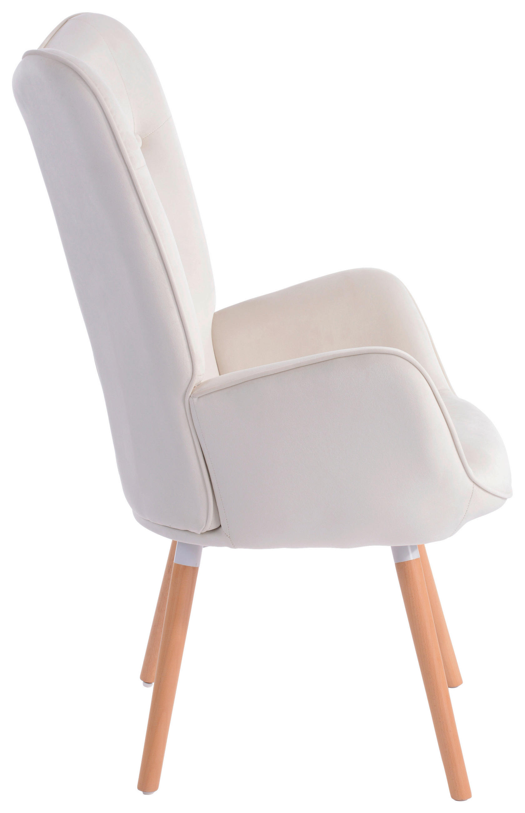 SESSEL Samt Creme, Naturfarben    - Creme/Naturfarben, Design, Holz/Textil (66/109/71cm) - Ti'me