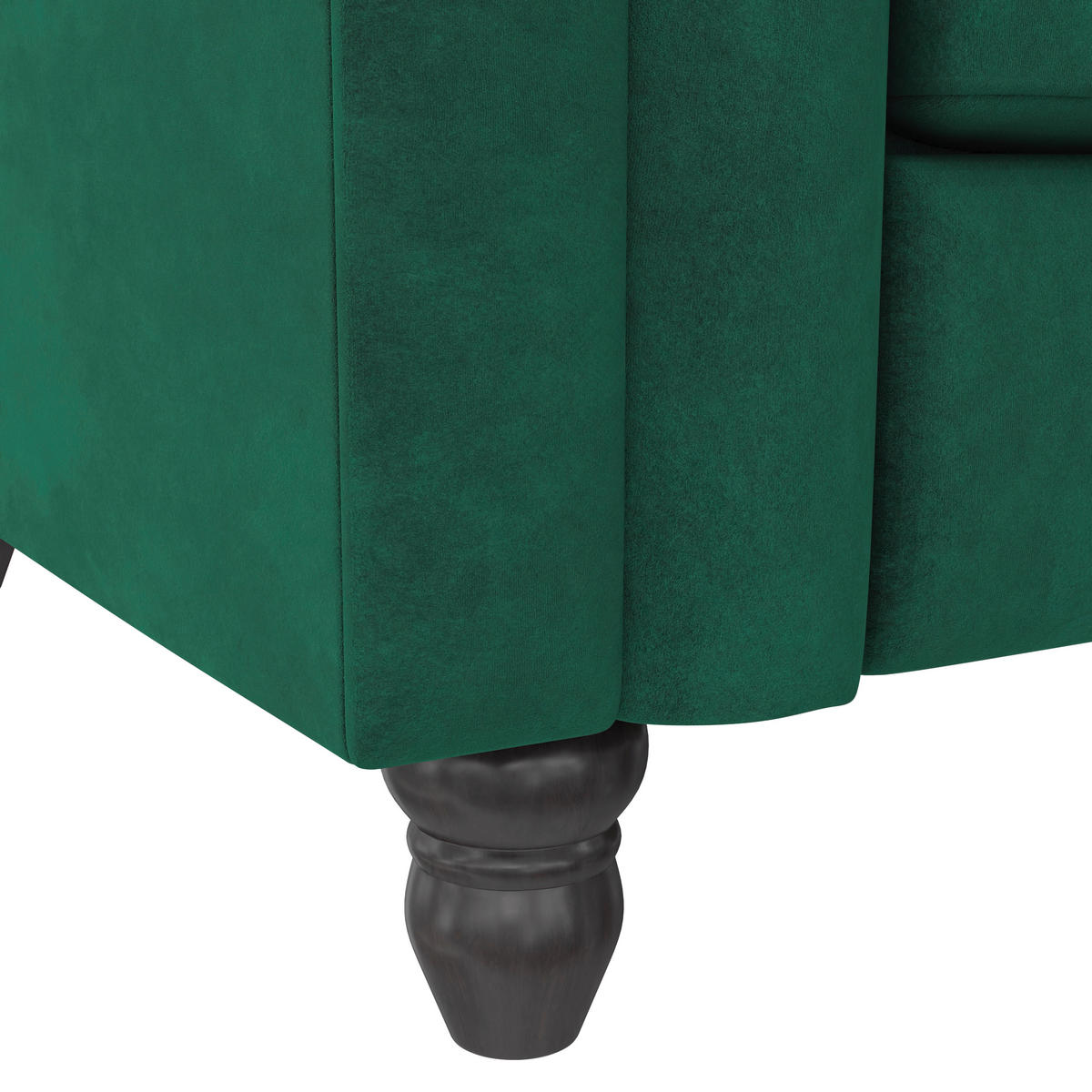 SCHLAFSOFA FIRENZE in Velours Dunkelgrün Vintage, Skandinavisch, Modern  - Dunkelgrün/Schwarz, Basics, Holz/Textil (236/83/87cm) - Livetastic