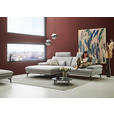 ECKSOFA in Chenille, Flachgewebe Silberfarben  180/284 cm  - Silberfarben/Schwarz, Design, Textil/Metall (180/284cm) - Dieter Knoll