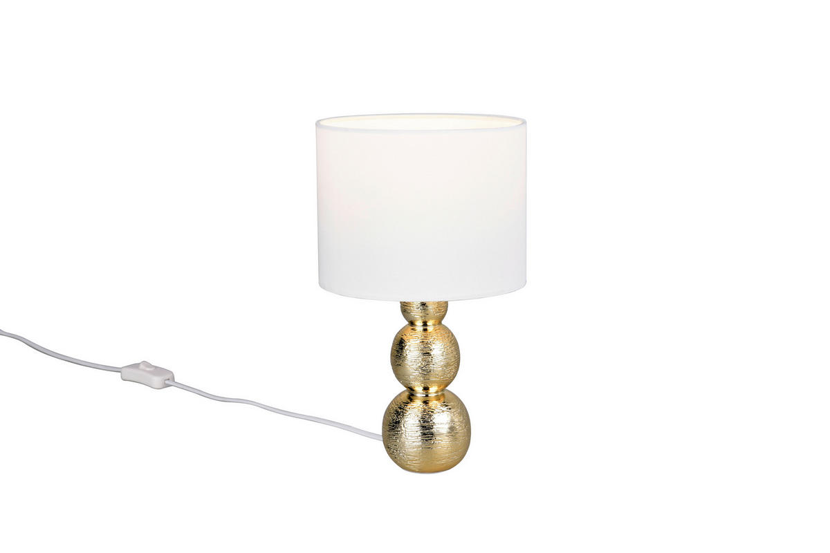 TISCHLEUCHTE Lova 17/29 cm  - Goldfarben/Weiß, LIFESTYLE, Keramik/Kunststoff (17/29cm)
