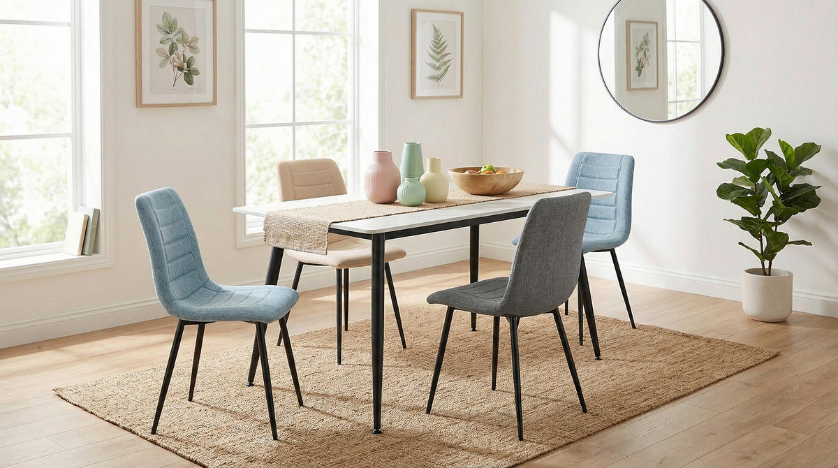 JEDILNA MIZA, črna, bela  - črna/bela, Design, kovina/keramika (130/76/70cm) - Xora