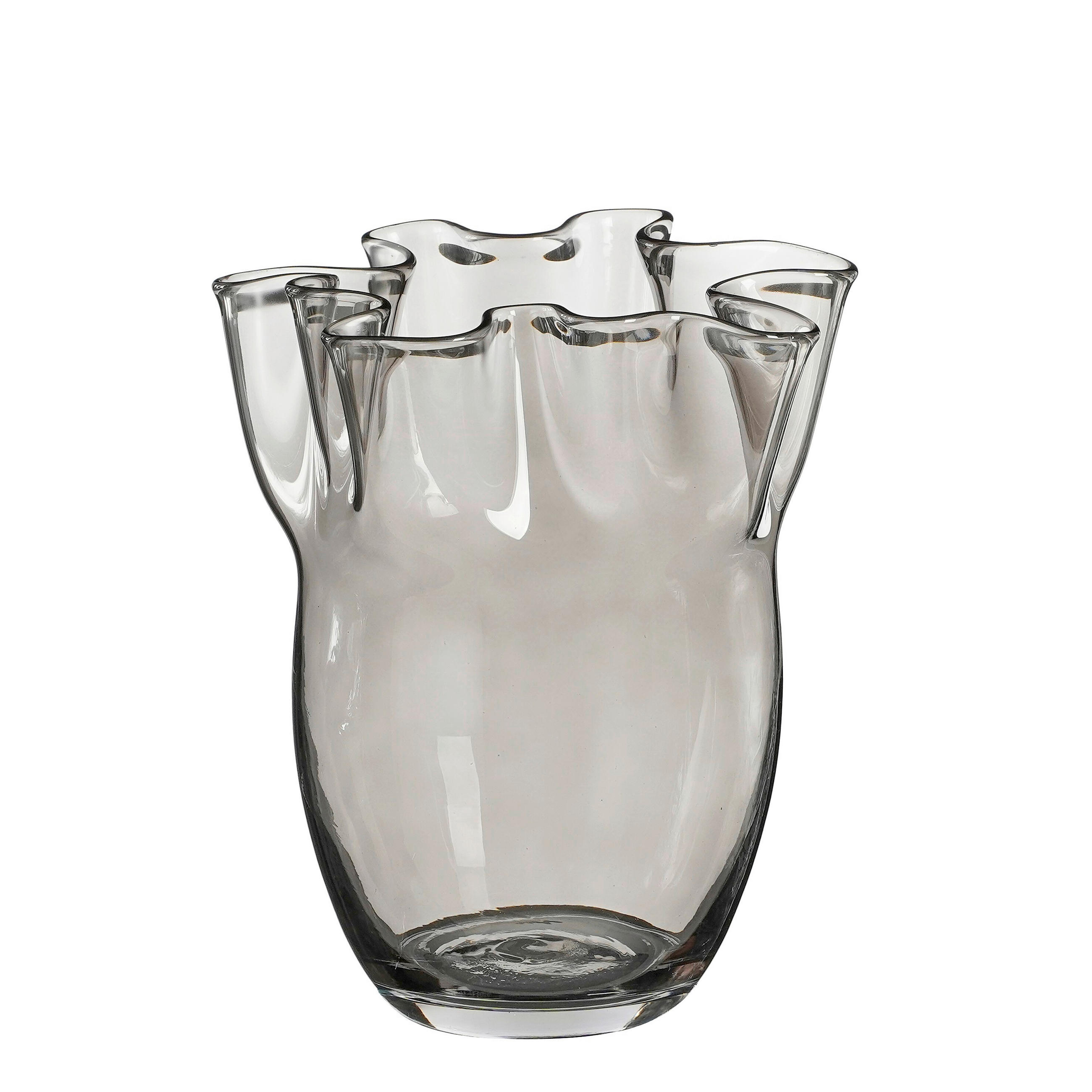 VÁZA, sklo, 26 cm - sivá, Basics, sklo (20/26cm)
