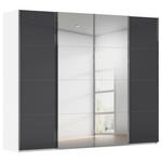SCHWEBETÜRENSCHRANK 271/223/68 cm 4-türig Weiß, Grau  - Chromfarben/Weiß, Design, Glas/Holzwerkstoff (271/223/68cm) - Novel