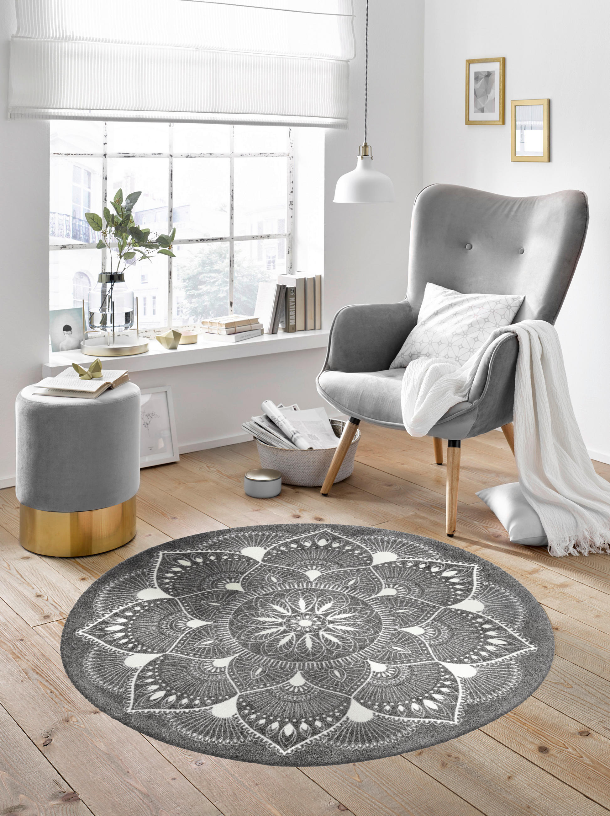 KOBEREC, 120/120 cm šedá - šedá, Konvenční, textil/plast (120/120cm) - Esposa