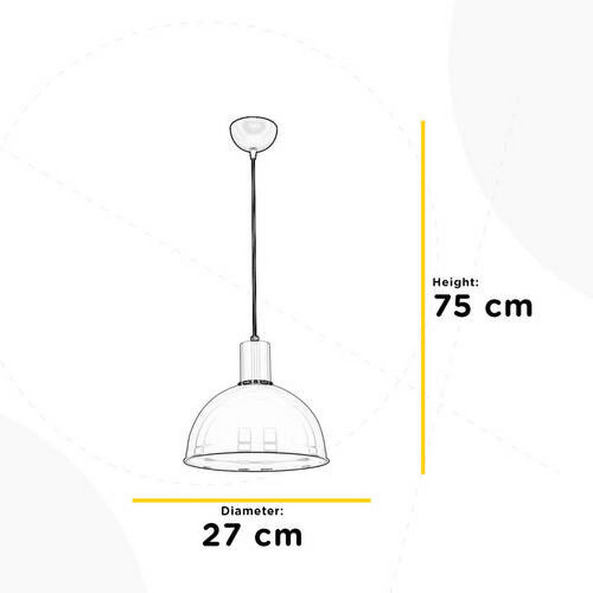 ZÁVESNÉ SVIETIDLO, 27/90 cm  - biela/zlatá, Basics, kov (27/90cm)