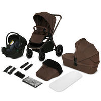 KINDERWAGENSET Mika Plus 3 in 1  - Schwarz/Mokka, Basics, Textil (93/62/110cm) - Lionelo