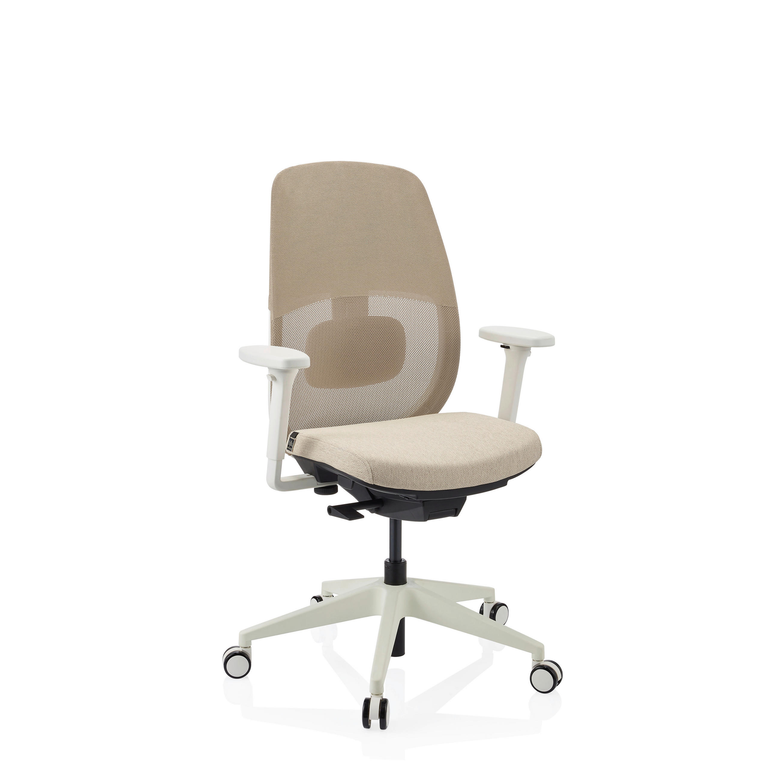 DREHSTUHL Flachgewebe Beige  - Beige/Weiß, MODERN, Kunststoff/Textil (71/112/66cm) - MID.YOU