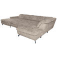 WOHNLANDSCHAFT Beige Struktur  - Beige/Schwarz, KONVENTIONELL, Textil/Metall (188/357/253cm) - Carryhome