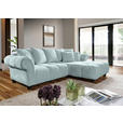 ECKSOFA  in Plüsch Mintgrün  288/190 cm  - Dunkelbraun/Mintgrün, KONVENTIONELL, Holz/Textil (288/190cm) - Carryhome
