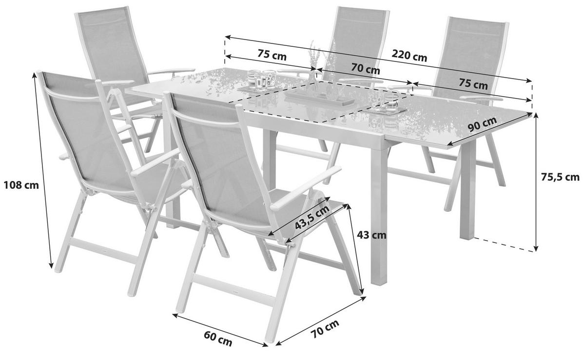 VRTNA GARNITURA Carrara  aluminij  črna  črna    - črna, Romantika, kovina/tekstil - Ambia Garden