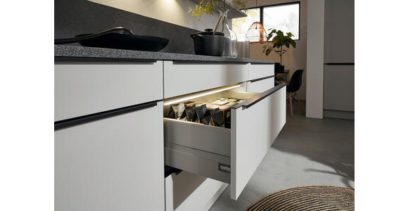 EINBAUKÜCHE - Birkefarben/Grau, Design, Holzwerkstoff - Dieter Knoll