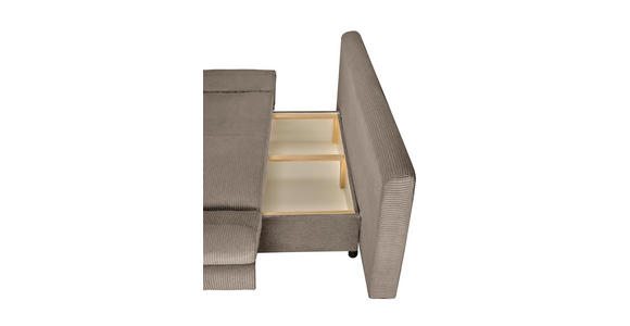 SCHLAFSOFA Cord Taupe  - Taupe/Buchefarben, KONVENTIONELL, Holz/Textil (200/75/85cm) - Carryhome