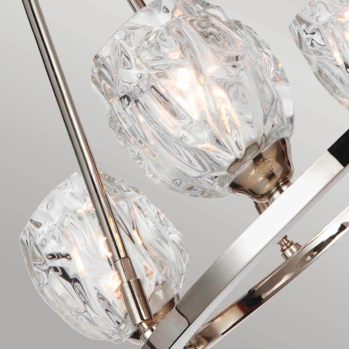 KRONLEUCHTER 53.7/62.1 cm    - Nickelfarben, Konventionell, Glas/Metall (53.7/62.1cm) - Elstead Lighting