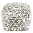 POUF Flachgewebe geometrisch 45/45/45 cm  - Grau, LIFESTYLE, Textil (45/45/45cm) - Linea Natura