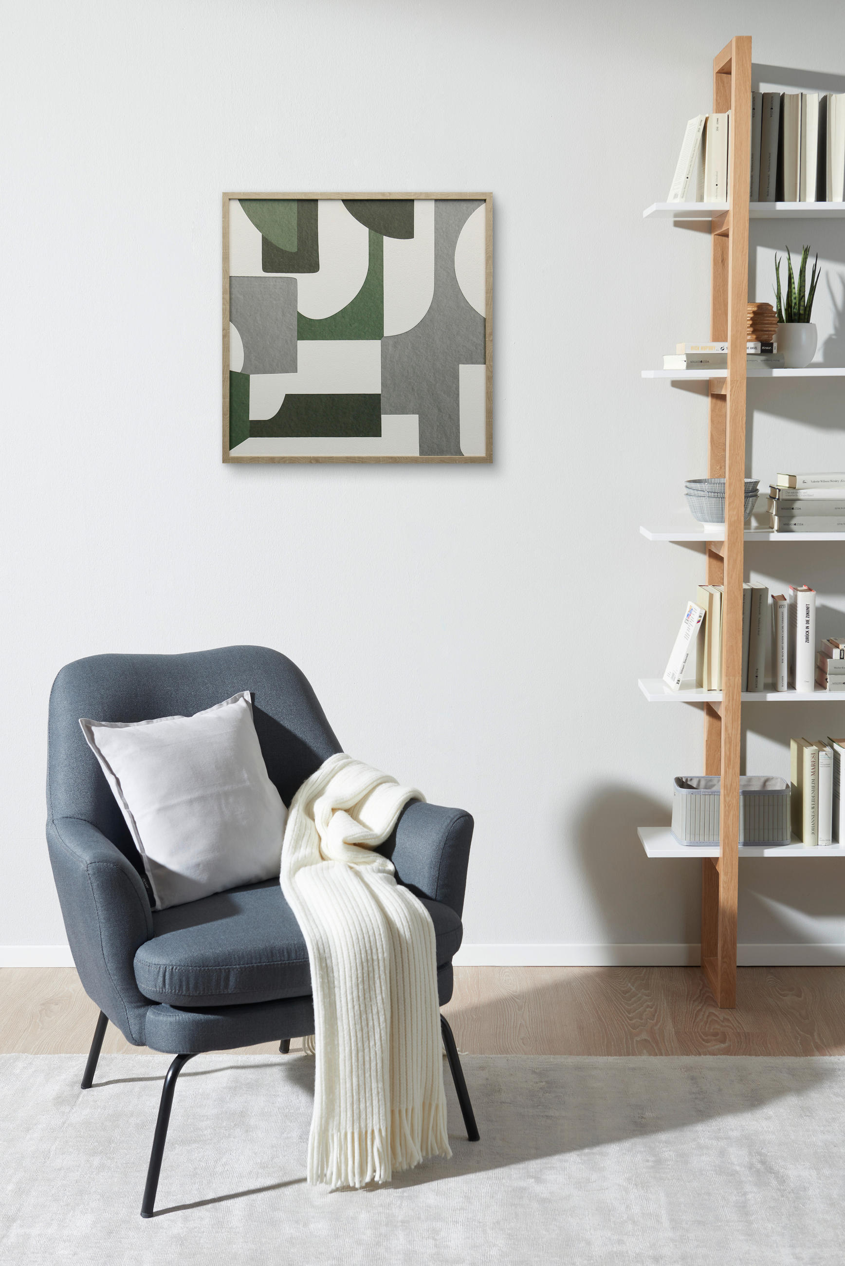 LEINWANDBILD Abstraktes 55/55 cm  - Pastellgrün/Naturfarben, Trend, Holzwerkstoff/Kunststoff (55/55cm) - Monee
