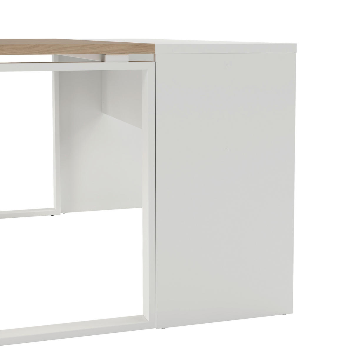 SCHREIBTISCHKOMBINATION Weiß, Eichefarben  - Eichefarben/Weiß, MODERN, Holzwerkstoff (160/100/75,6cm) - MID.YOU