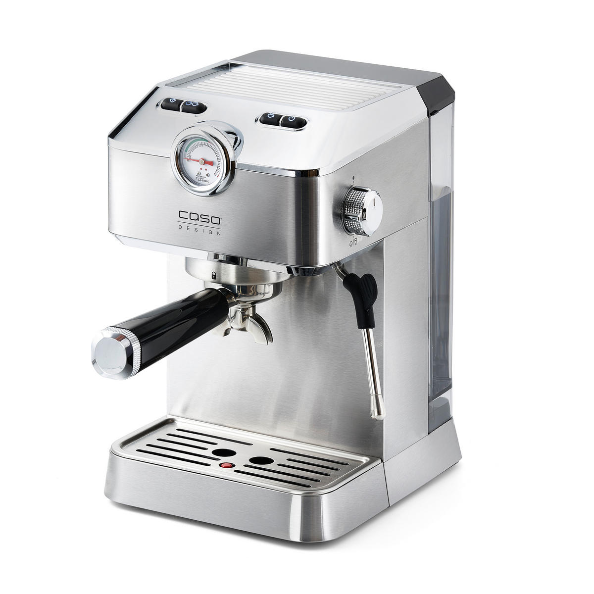 ESPRESSOMASCHINE  - Edelstahlfarben/Schwarz, Basics (19,5/30,5/25,5cm) - CASO Design