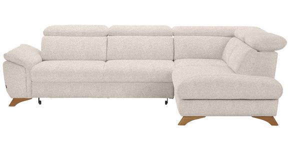ECKSOFA in Bouclé Creme 287/212 cm - Eichefarben/Creme, MODERN, Holz/Textil (287/212cm) - Valnatura