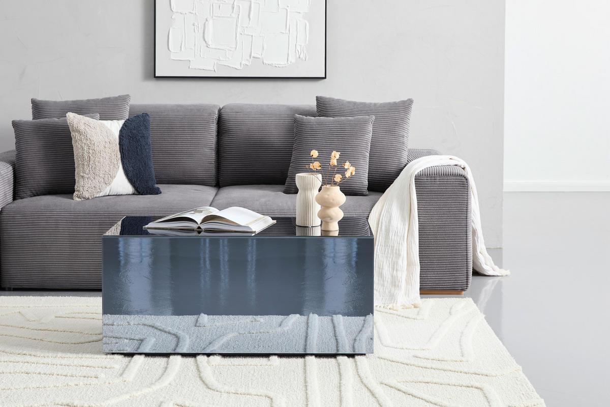 COUCHTISCH in Glas, Holzwerkstoff 100/50/45 cm  - Grau, Design, Glas/Holzwerkstoff (100/50/45cm) - MID.YOU
