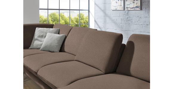 WOHNLANDSCHAFT in Webstoff Braun  - Schwarz/Braun, Design, Textil/Metall (208/344/180cm) - Dieter Knoll