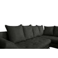 ECKSOFA Schwarz Struktur  - Schwarz, KONVENTIONELL, Textil/Metall (274/194cm) - Carryhome