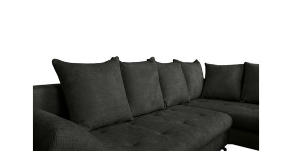 ECKSOFA Schwarz Struktur  - Schwarz, KONVENTIONELL, Textil/Metall (274/194cm) - Carryhome