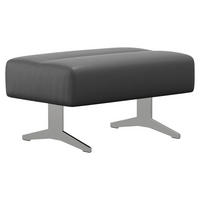 HOCKER Echtleder Dunkelgrau  - Chromfarben/Dunkelgrau, Design, Leder/Metall (90/44/57cm) - Stressless