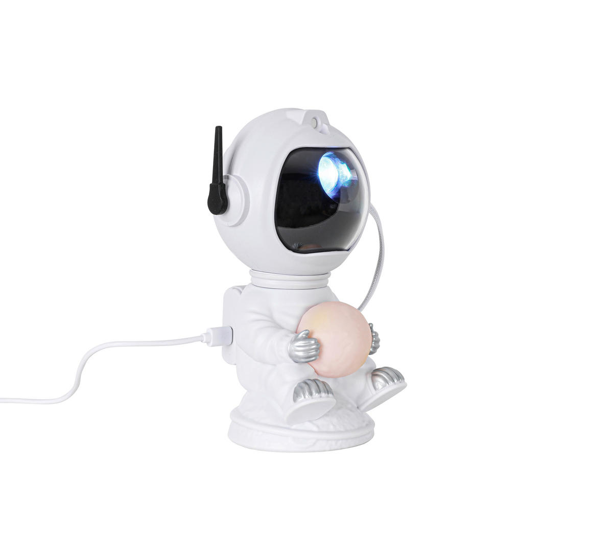 DEČJA STONA LAMPA - bela/srebrna, Trendi, plastika (12,5/20,5/11,5cm) - Novel