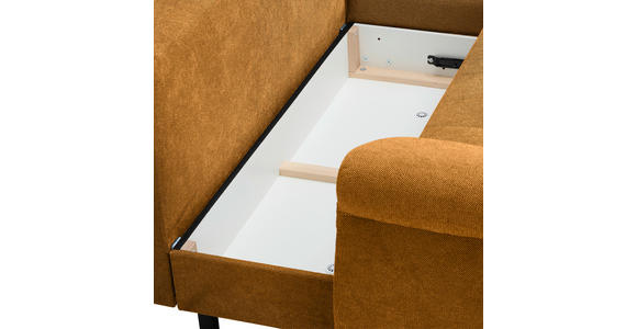 ECKSOFA Senfgelb Flachgewebe - Senfgelb/Schwarz, Design, Kunststoff/Textil (278/175cm) - Xora