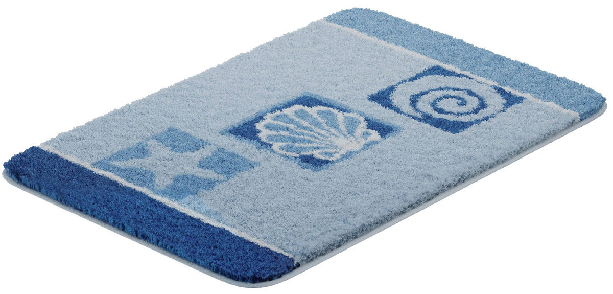 BADEMATTE Blau 60/90 cm  - Blau, Basics, Kunststoff/Textil (60/90cm) - Grund