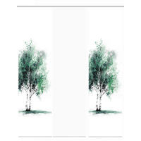 FLÄCHENVORHANG  3 Stück  blickdicht  60/245 cm   - Weiß/Grün, Natur, Textil (60/245cm)