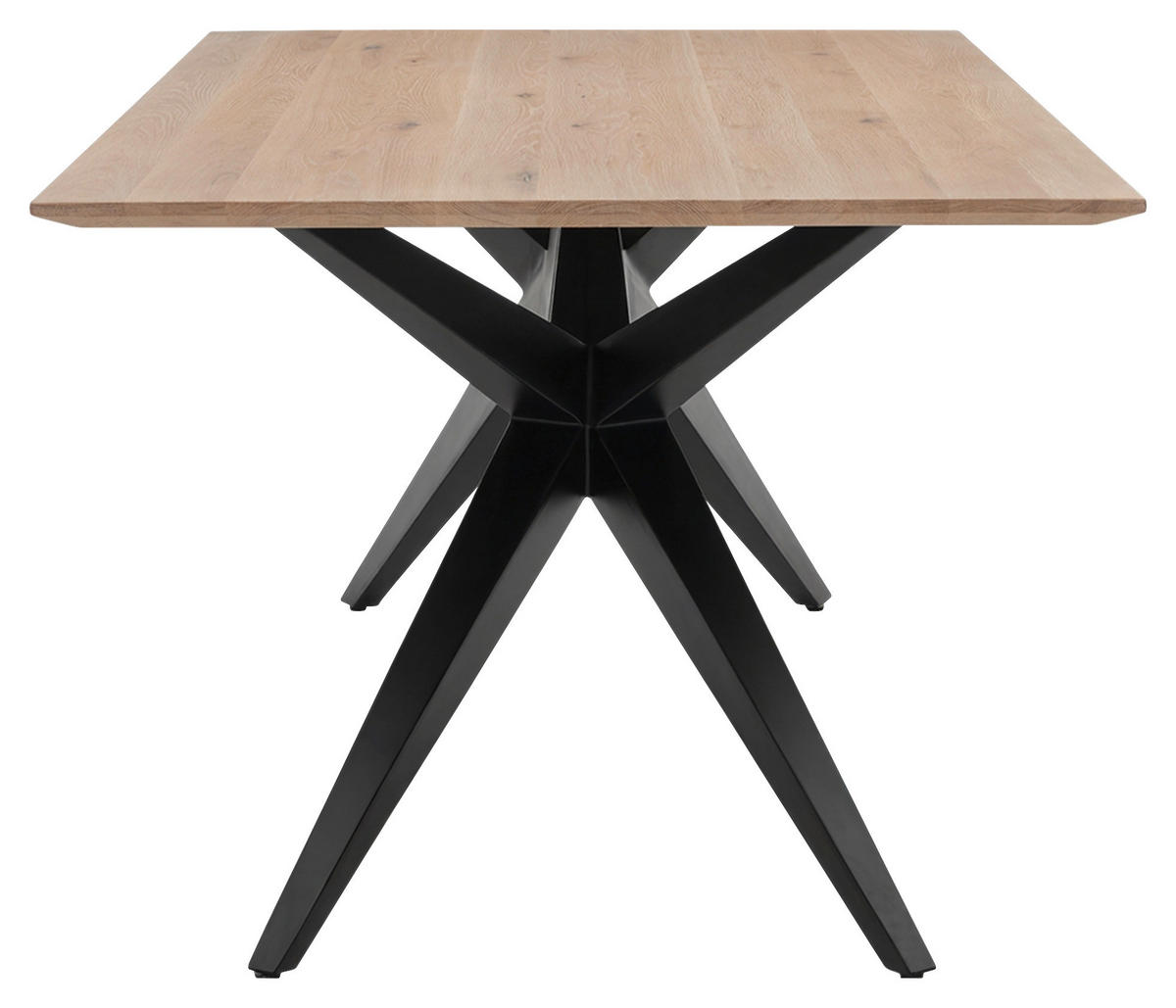 ESSTISCH 180/100/76 cm Echtholz  Holz in verschiedenen Holzarten erhältlich rechteckig Eiche Bianco  - Eiche Bianco/Schwarz, Design, Holz/Metall (180/100/76cm) - Musterring