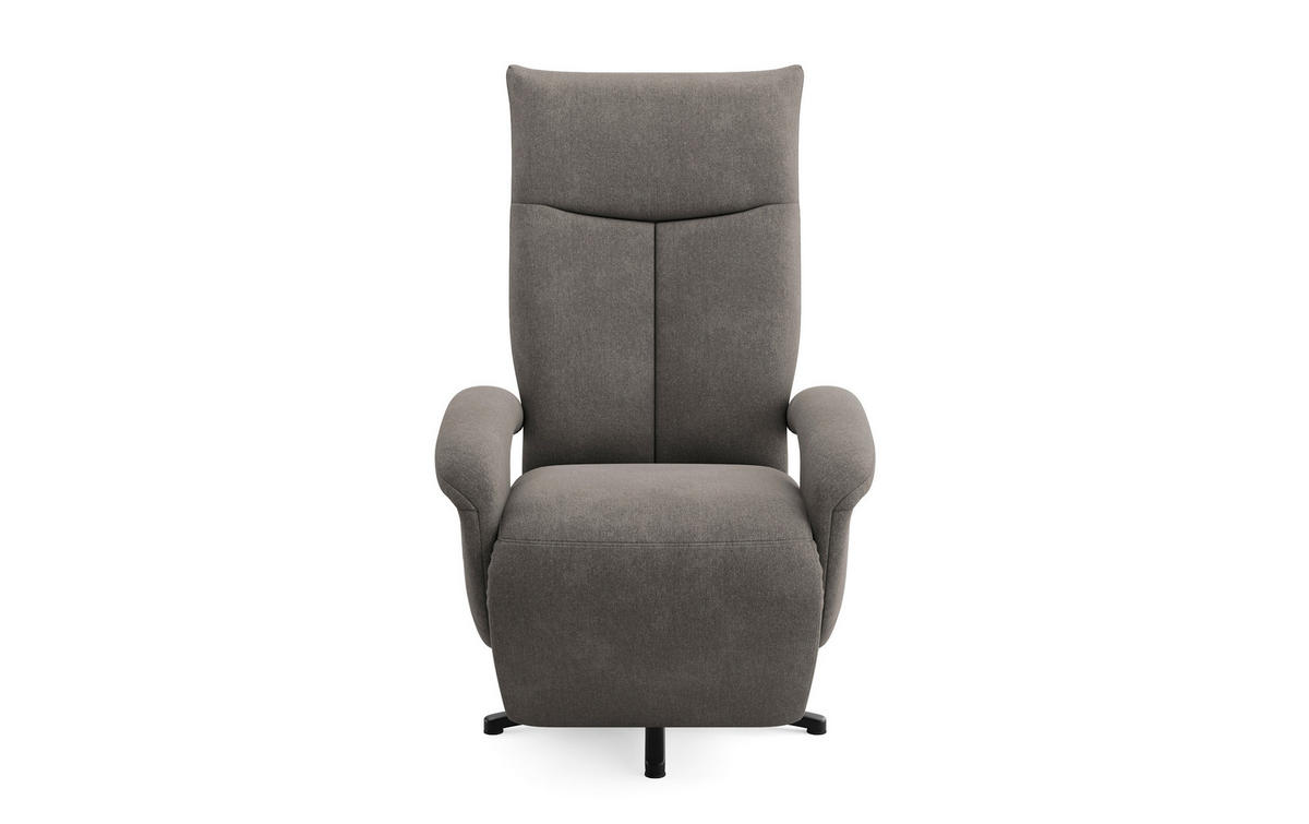 RELAXSESSEL Flachgewebe Kopfteilverstellung, Rücken echt    - Schwarz/Graphitfarben, MODERN, Textil/Metall (74/112/82cm) - Sit & More