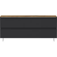 GARDEROBENBANK  in 110/49/33 cm  - Eichefarben/Anthrazit, Design, Metall (110/49/33cm) - Moderano