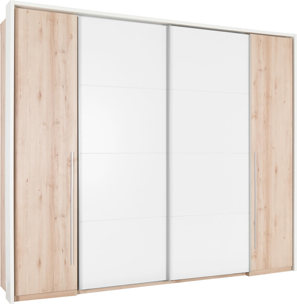 ŠATNÍ SKŘÍŇ, bílá, barvy buku, 270/225/61 cm - bílá/barvy buku, Design, kompozitní dřevo/plast (270/225/61cm) - Ti'me