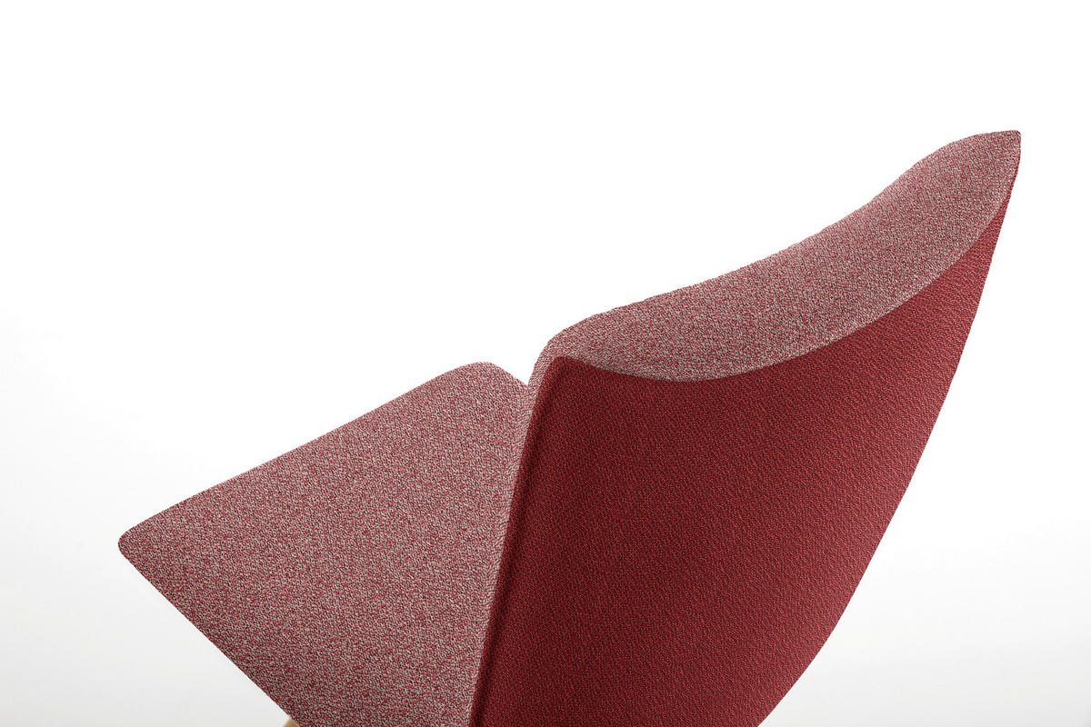 STUHL  in Flachgewebe  - Eichefarben/Rot, Design, Holz/Textil (48/91/63cm) - Koinor