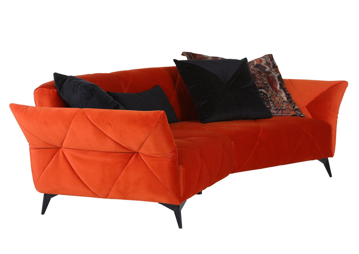 MEGA SOFA narandžasta, crna  - crna/narandžasta, Dizajnerski, tekstil/metal (260/300/80/46/130cm) - Ambia Home