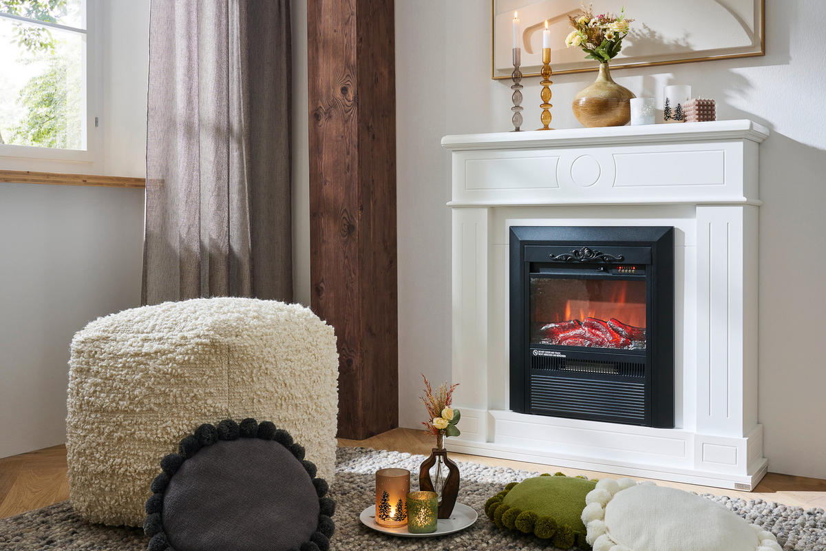 ECKSOFA in Webstoff Creme  - Eichefarben/Creme, Design, Holz/Textil (282/175cm) - Carryhome