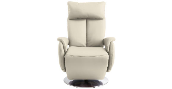 RELAXSESSEL in Leder Weiß - Edelstahlfarben/Weiß, KONVENTIONELL, Leder/Metall (78/110/81cm) - Cantus