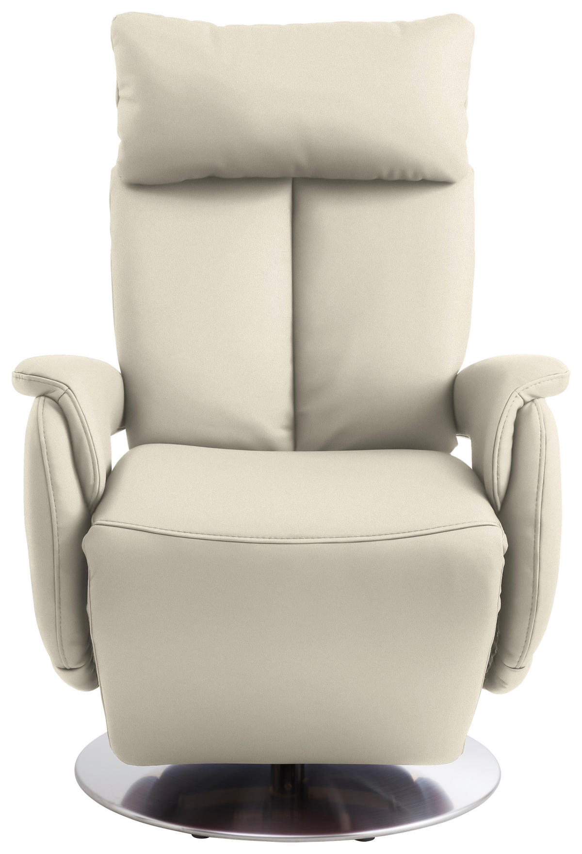 RELAXSESSEL in Leder Weiss  - Weiss/Edelstahlfarben, Konventionell, Leder/Metall (78/110/81cm) - Cantus