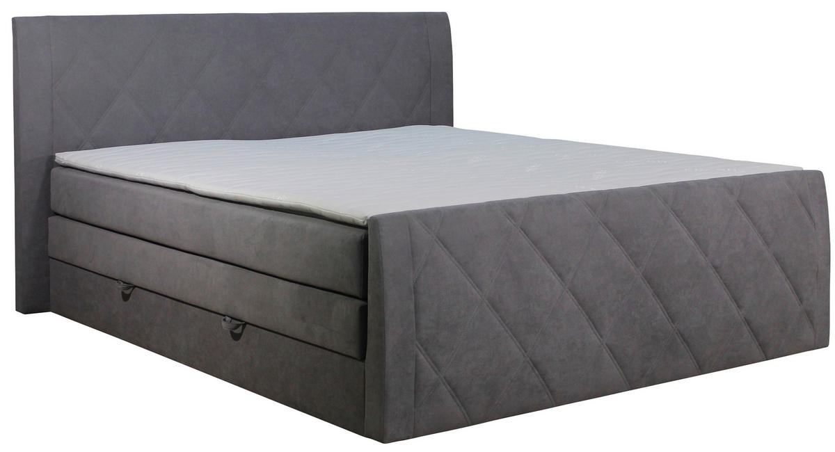 POSTELJA BOXSPRING 180 cm   x 200 cm  , tekstil rjava  - črna/rjava, Konvencionalno, umetna masa/tekstil (201/111/220cm) - Xora
